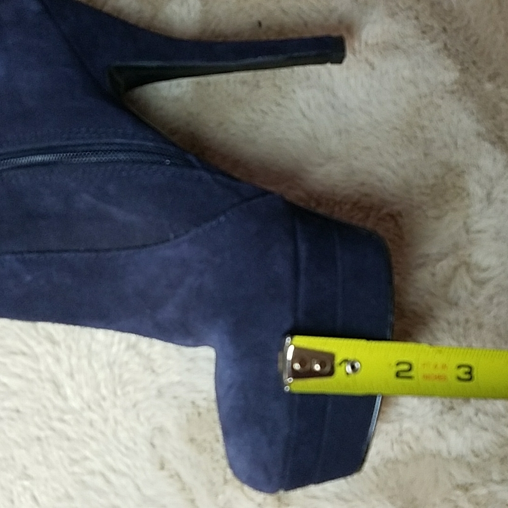 Primadonna Collection Platform Stiletto Thigh high OTK Boots Blue Suede ITALY - Picture 15 of 16
